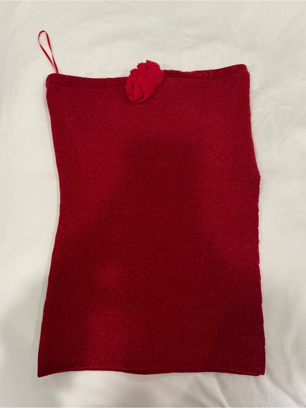 With Jean Red Women's Strapless Knit Sweater Tube Top